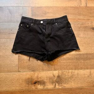 SHEIN Black High Waist Denim Shorts